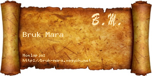 Bruk Mara névjegykártya